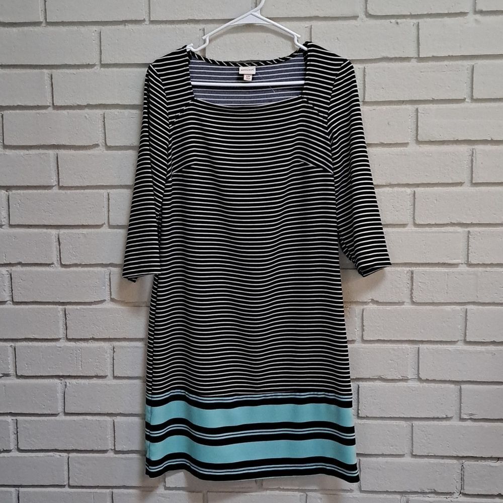 Merona Navy/Geen Striped Dress.